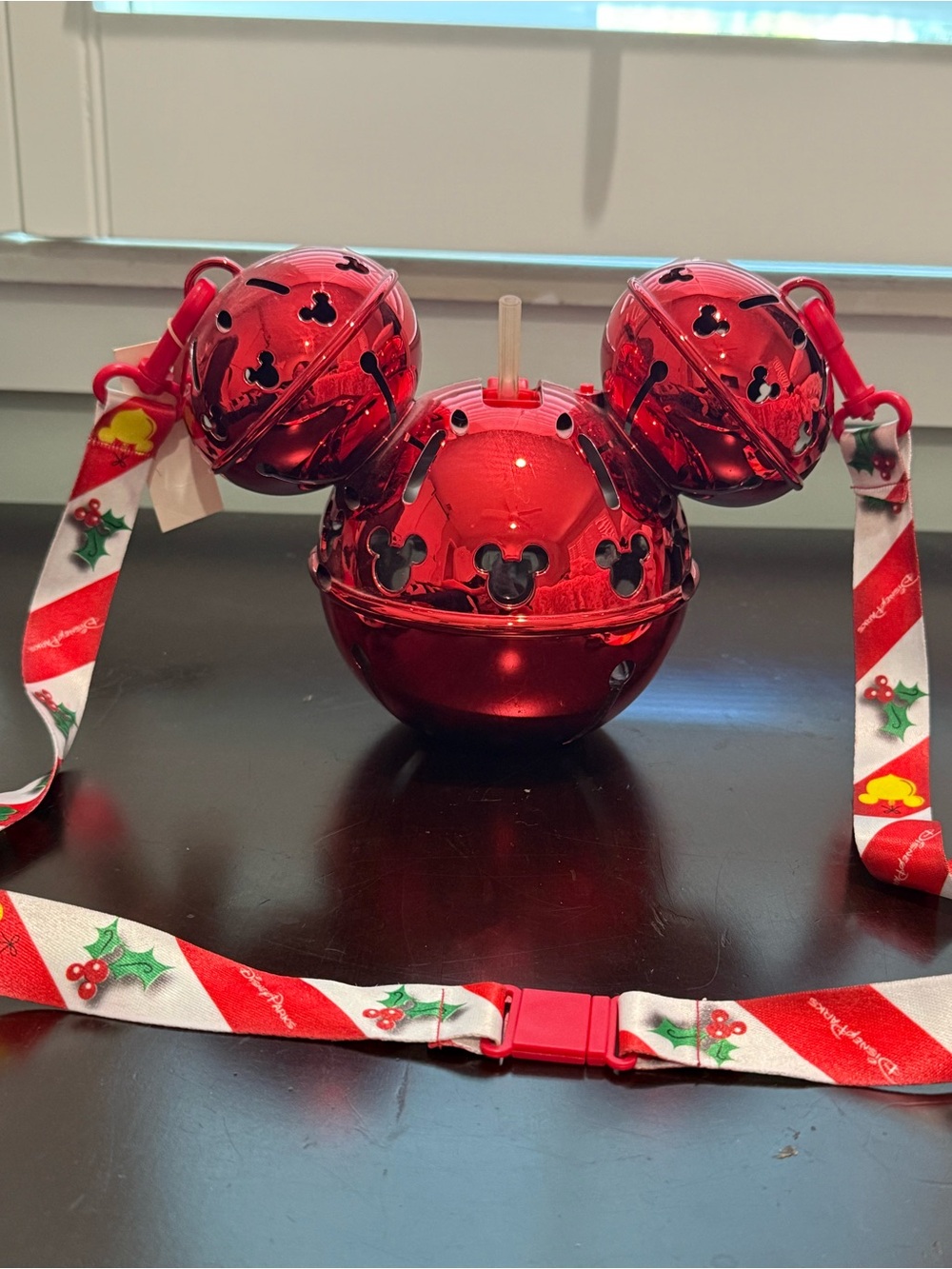 Disney Red Mickey Bell Ornament with Festive Strap
